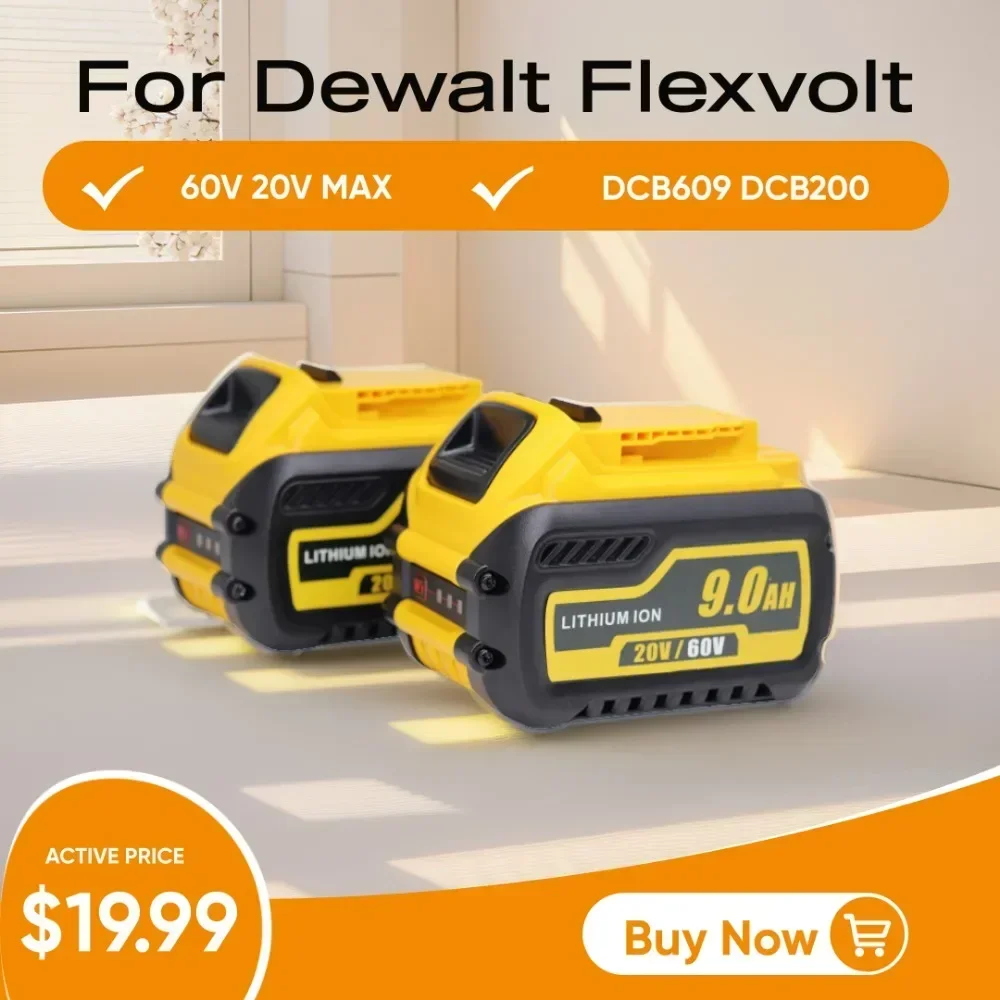 

Оригинальный литий-ионный аккумулятор 20 В/60 В для Dewalt, 9,0 Ач, совместимый с Dewalt 18 В Dcf850 Dch172 DCB200, сменный аккумулятор для инструментов