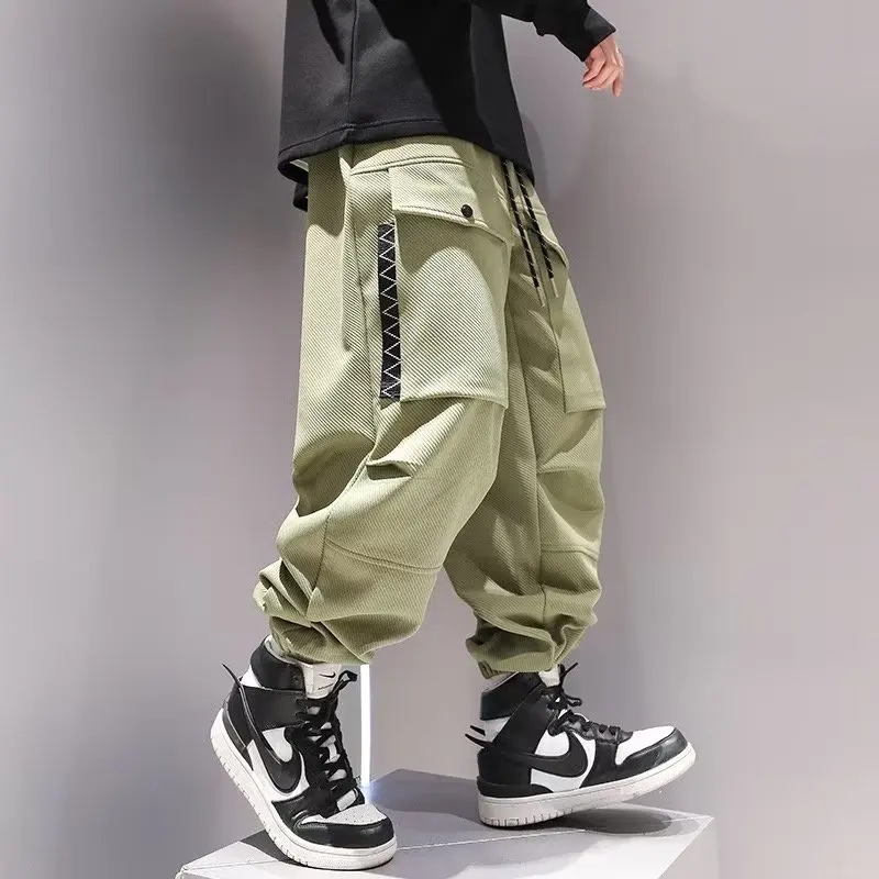 

HOUZHOU Korean Cargo Pants Men Japanese Streetwear Oversize Sweatpants Harajuku Casual Joggers Kpop Trendy Trousers Hip Hop