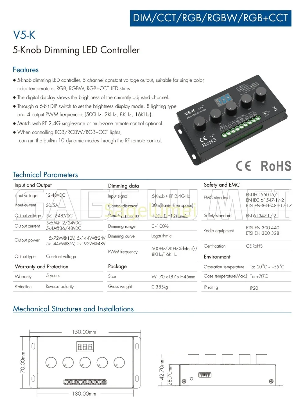 controlador-led-skydance-v5-k-rf-24g-5ch-6a-de-5-perillas-nuevo-dc12-48v-con-funcion-de-atenuacion-para-tiras-led-de-un-solo-color-cct-rgb-rgbw-rgb-cct