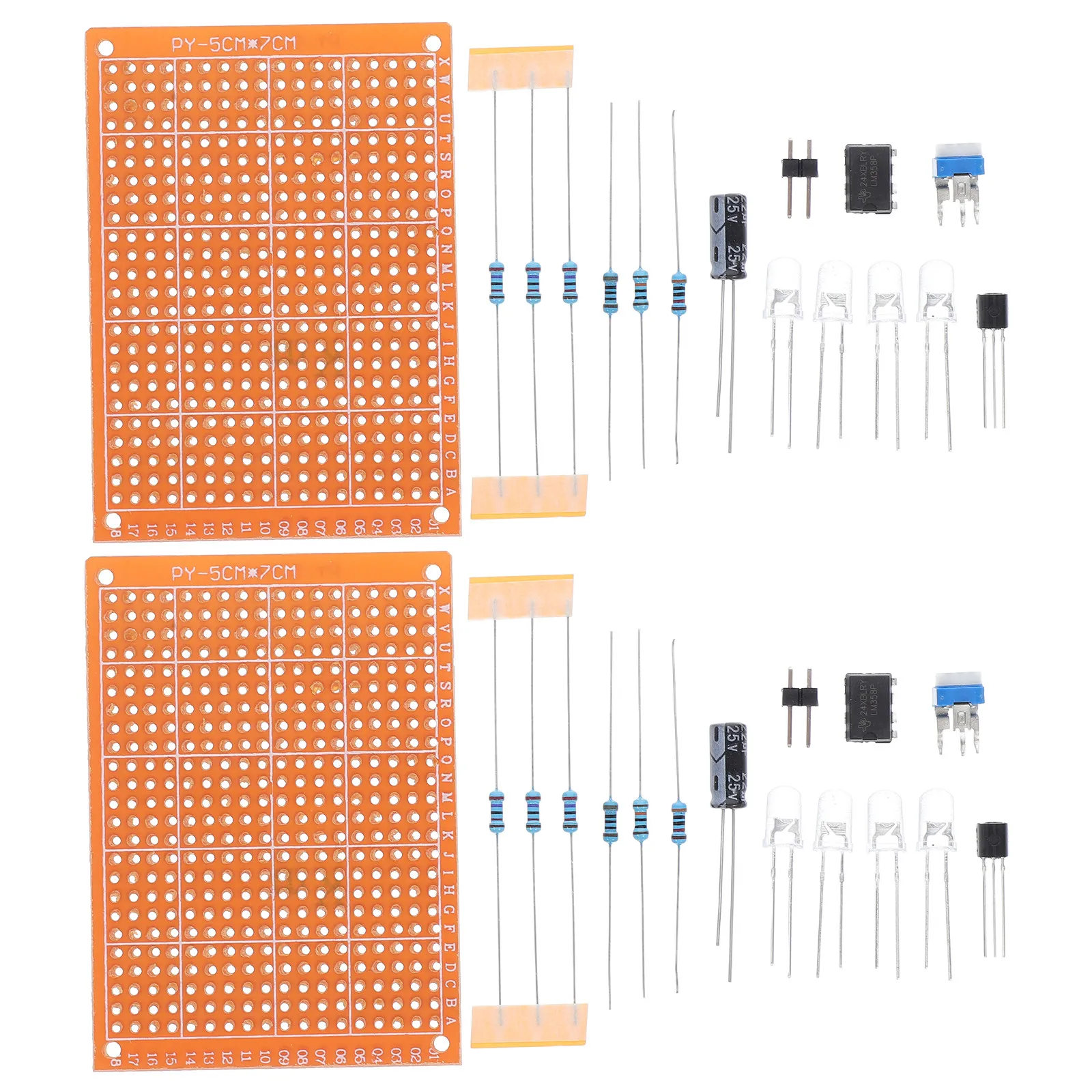 

2Sets Soldering Practice Board DIY Kit for Students Electronics Learning Welding Skills Circuit Components Project Beginners
