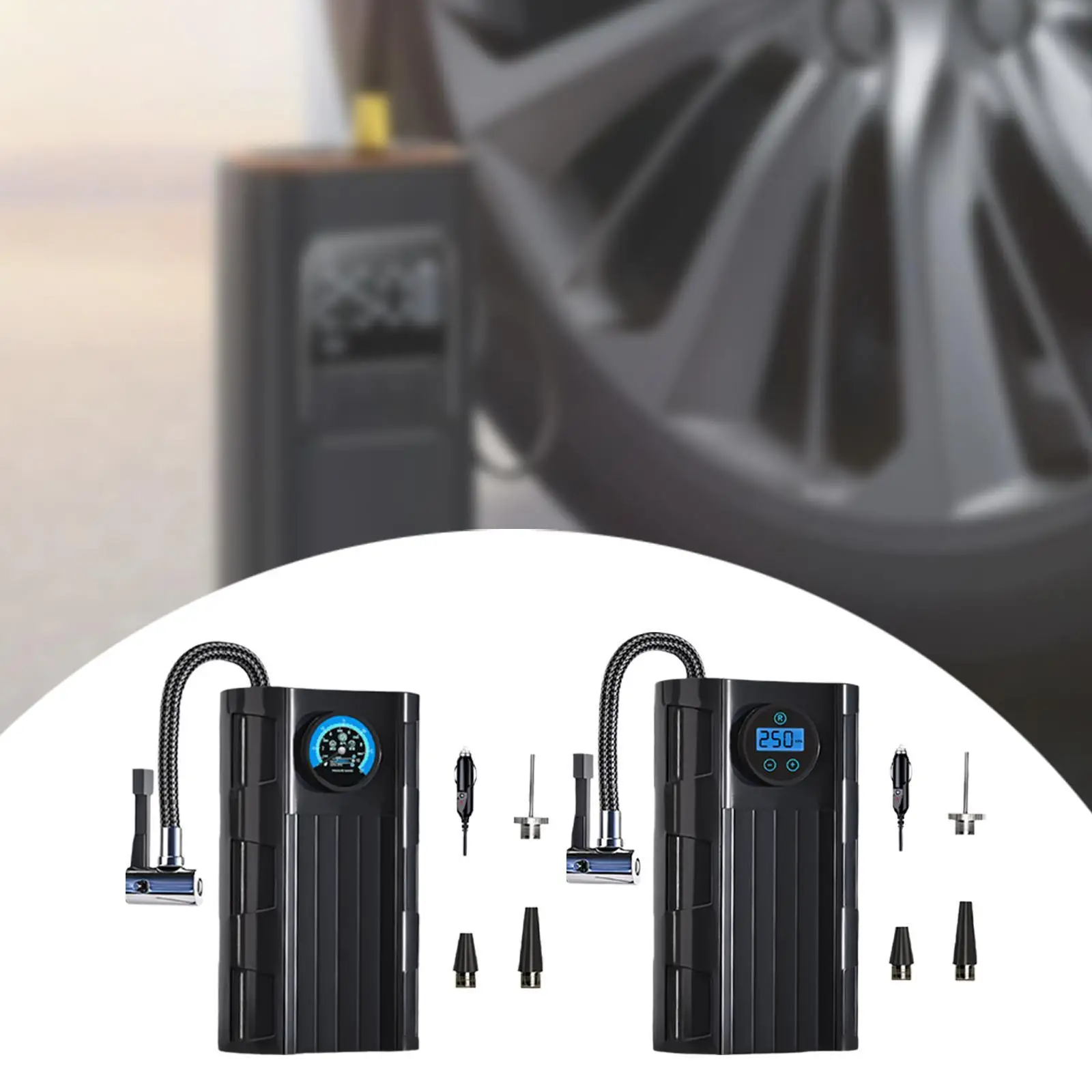 

Универсальный автомобильный насос для шин с функцией Plug and Play, стабильной производительностью и точным отображением данных для велосипедов, скутеров, мотоциклов, автомобилей и мячей