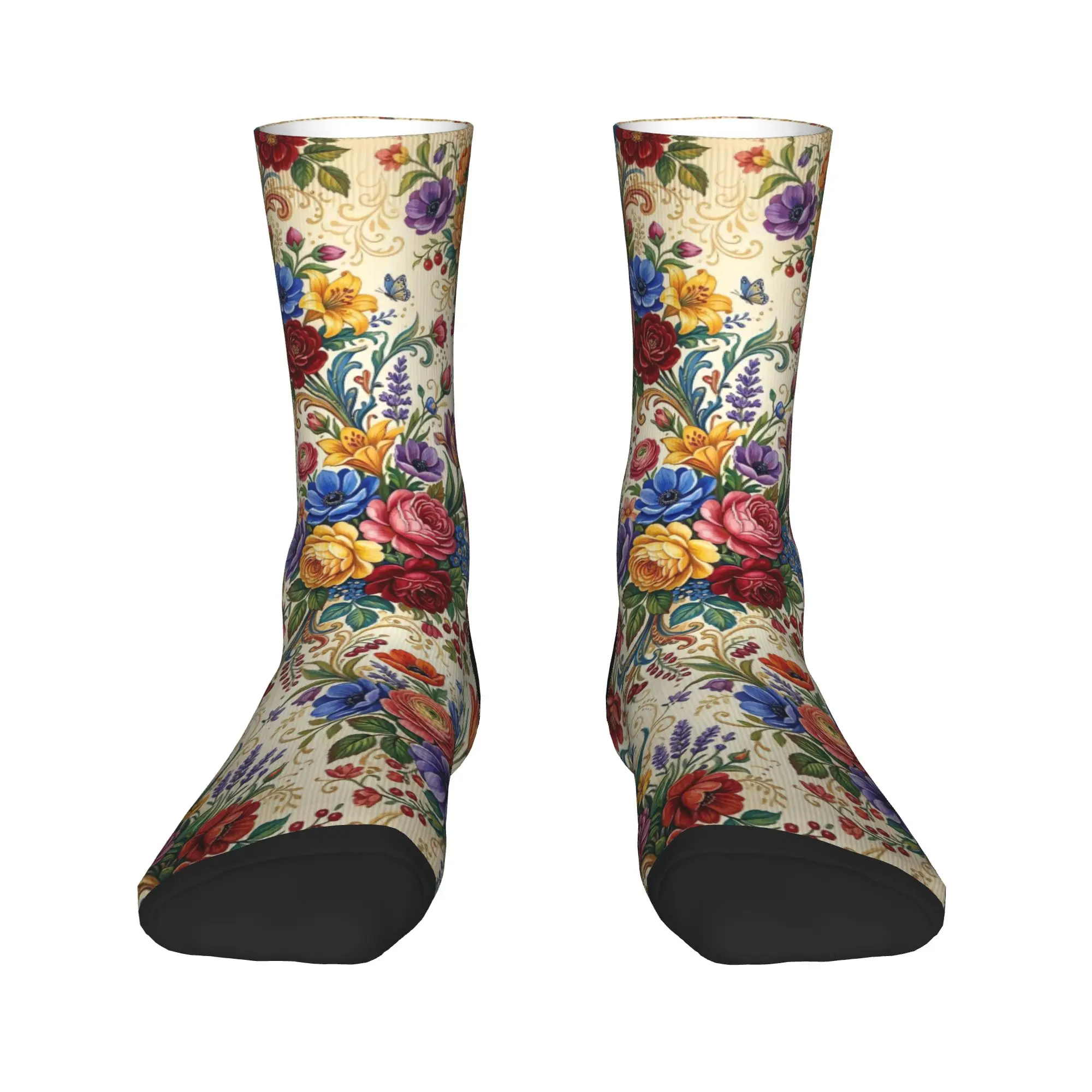 Gorgeous Floral Botanical Tree Print  Stockings Women Men Socks Autumn Skateboard Anti Sweat Graphic Socks Birthday Present