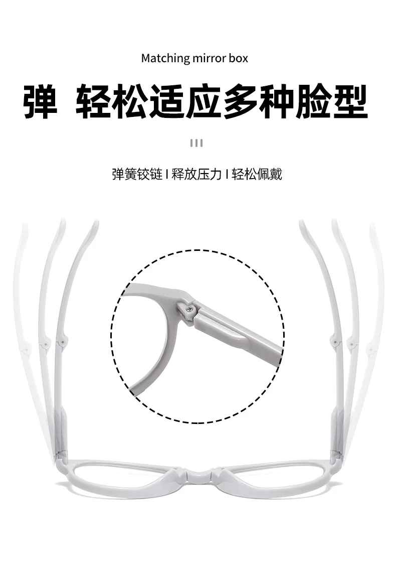 Neue Faltbare Lesebrille für Männer und Frauen, Anti-Blaulicht Presbyopie-Brille, Computerbrille mit +1,5 +2,0 +2,5 +3,0 +3,5 – Detail 2