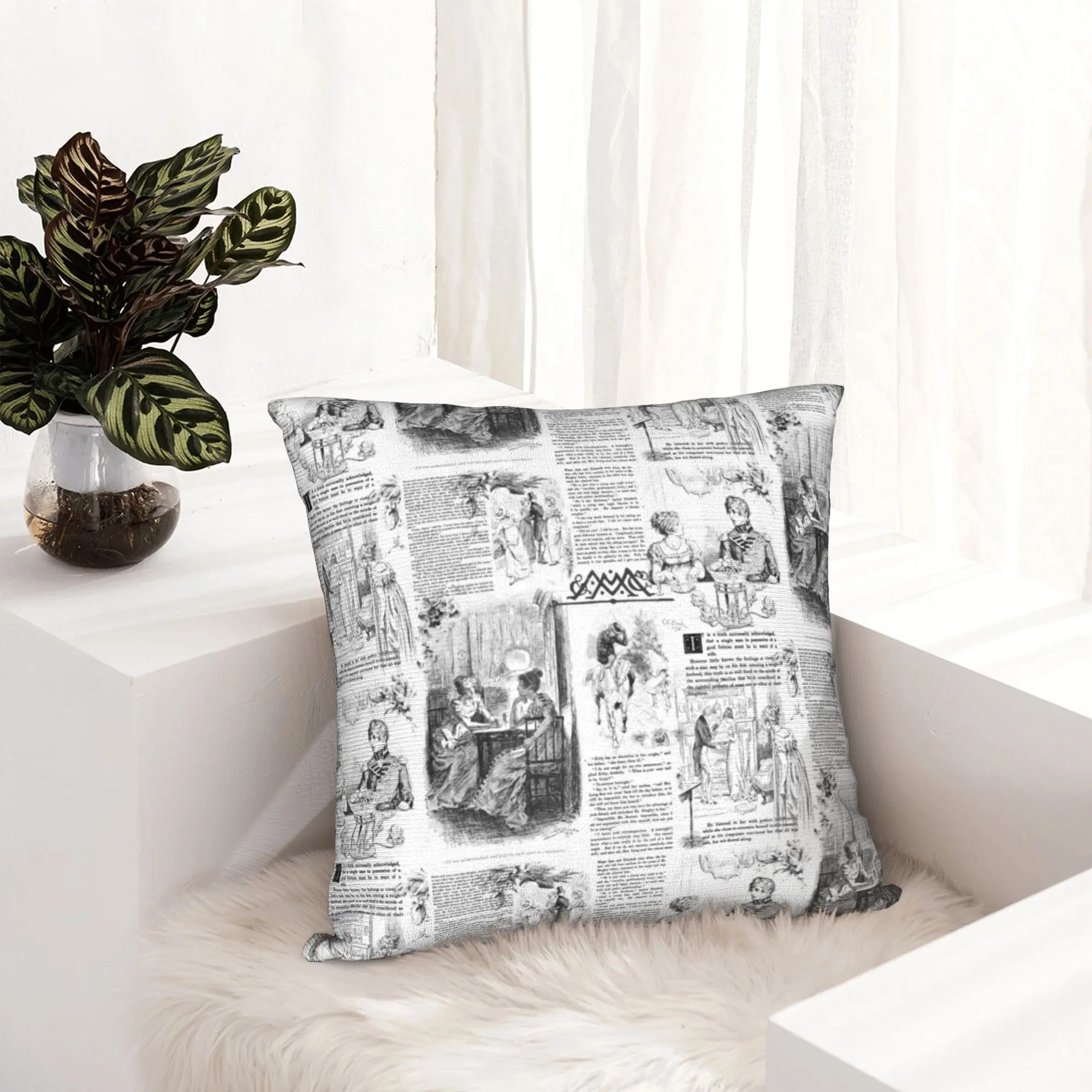 الكبرياء والتحامل جين أوستن المخدة غطاء وسادة من القماش الناعم ديكور خمر صفحة الكتاب كيس وسادة غطاء المنزل دروبشيبينغ
