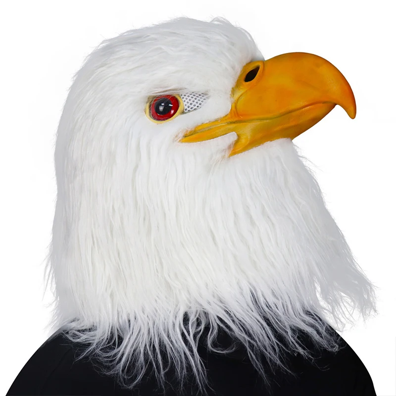 Realistic White Eagle Mask Halloween Cosplay Costume Props Carnival Party Full Head Bird Mask Animal Headgear Rave Party Bar