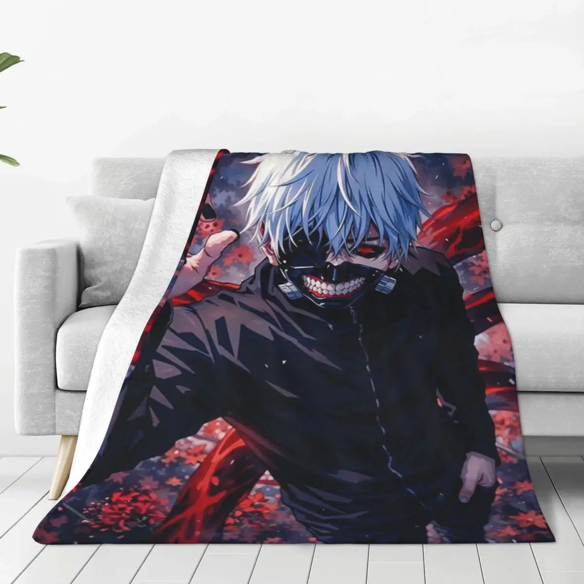 Tokyo Ghoul Anime Blankets Soft Warm Flannel Throw Blanket Bedspread for Bed Living room Picnic Travel Home Sofa