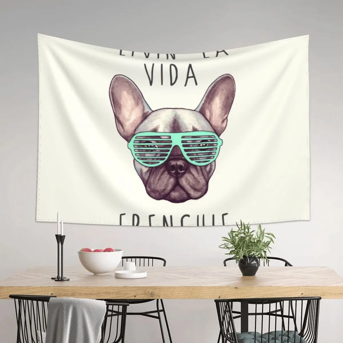 

Livin' la vida Frenchie Tapestry Custom Bedrooms Decor Room Decor Cute Tapestry