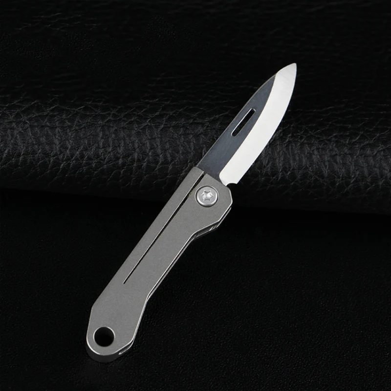 Titanium Alloy Mini Edc Faca Camping Equipment Unboxing Mini Faca Chaveiro Pendurado Outdoor Multi Ferramentas Faca Canivete