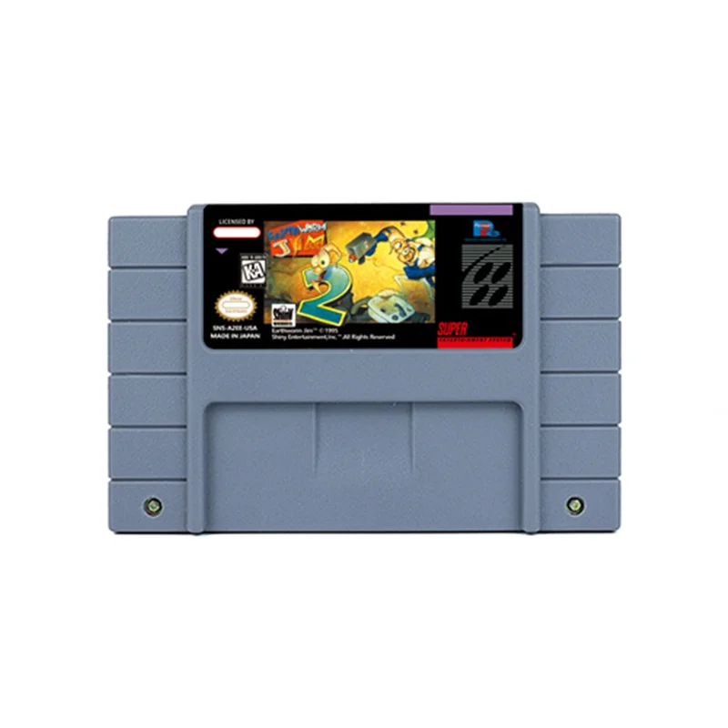 لعبة دودة الأرض جيم 1 أو دودة الأرض جيم 2 لـ SNES 16 BitRetro Cart هدية للأطفال