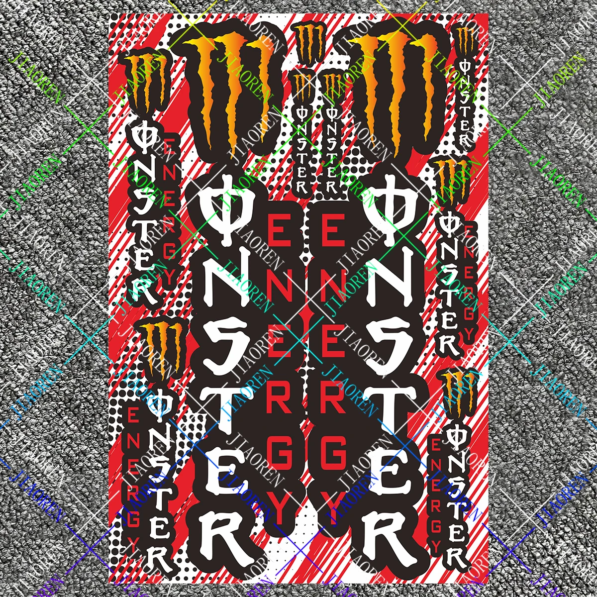 

Рождественская виниловая наклейка Monster Energy с логотипом на мотоцикл для YAMAHA HONDA SUZUKI KAWASAKI KTM