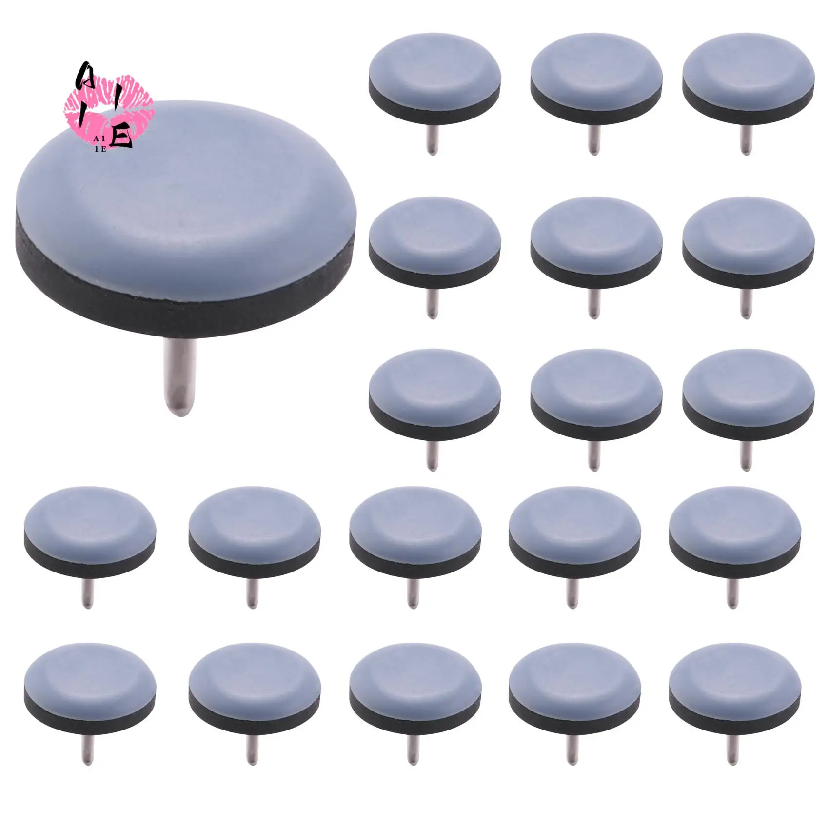 

A11E-20 шт., 25 мм, ползунки для стула, мебельные ползунки, легко движущиеся подушечки из ПТФЭ, круглые с защитой для ногтей для паркетного пола