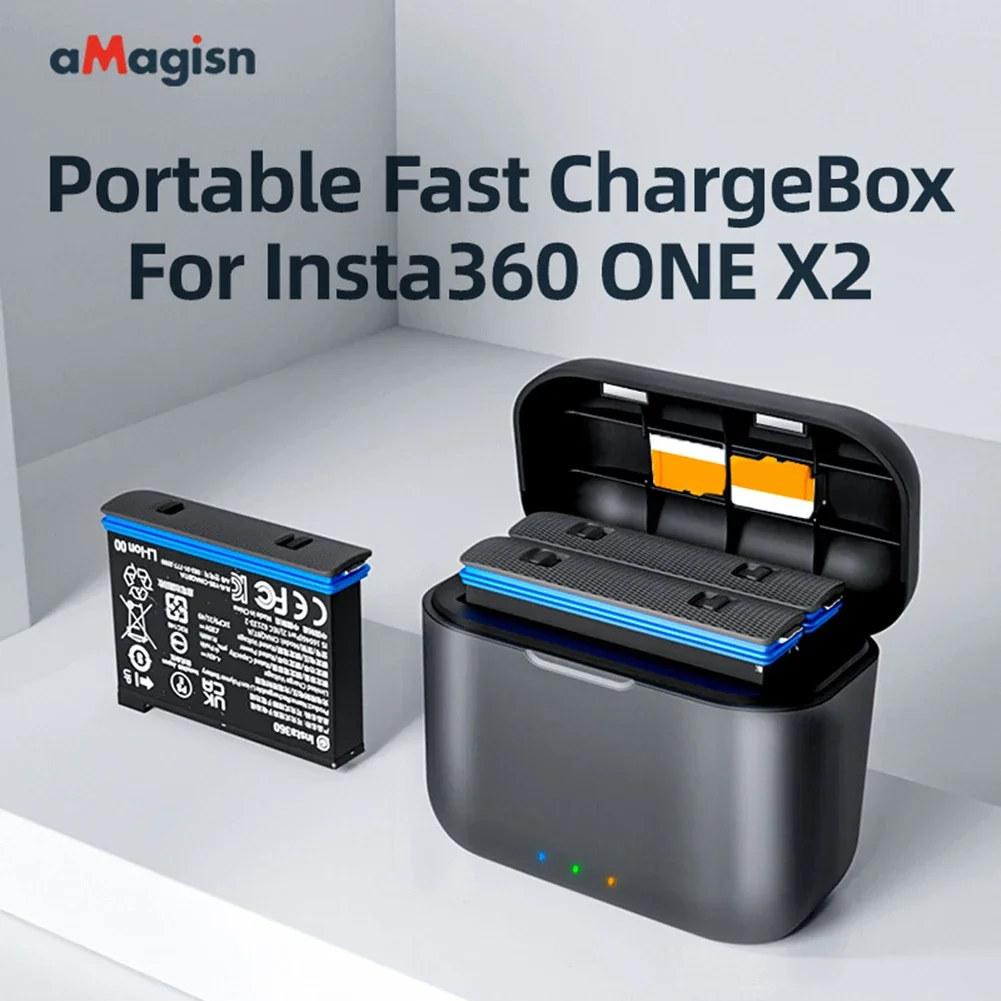 Battery Charging Dock 3-Slots Fast Charger Hub 12V 3A Quick Charge Action Camera Accessories Portable for Insta360 ONE X2 X3