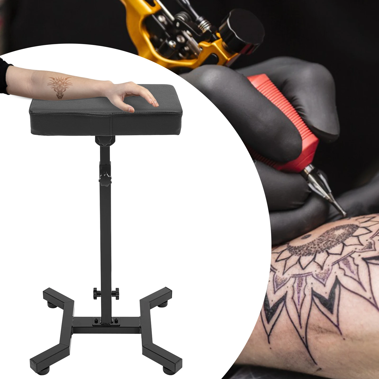 Professional Tattoo Armrest Tripod Stand with Soft Sponge Pad Portable Tattoo Arm Leg Rest Tattoo Tool Tattoo Arm Leg Rest Stand