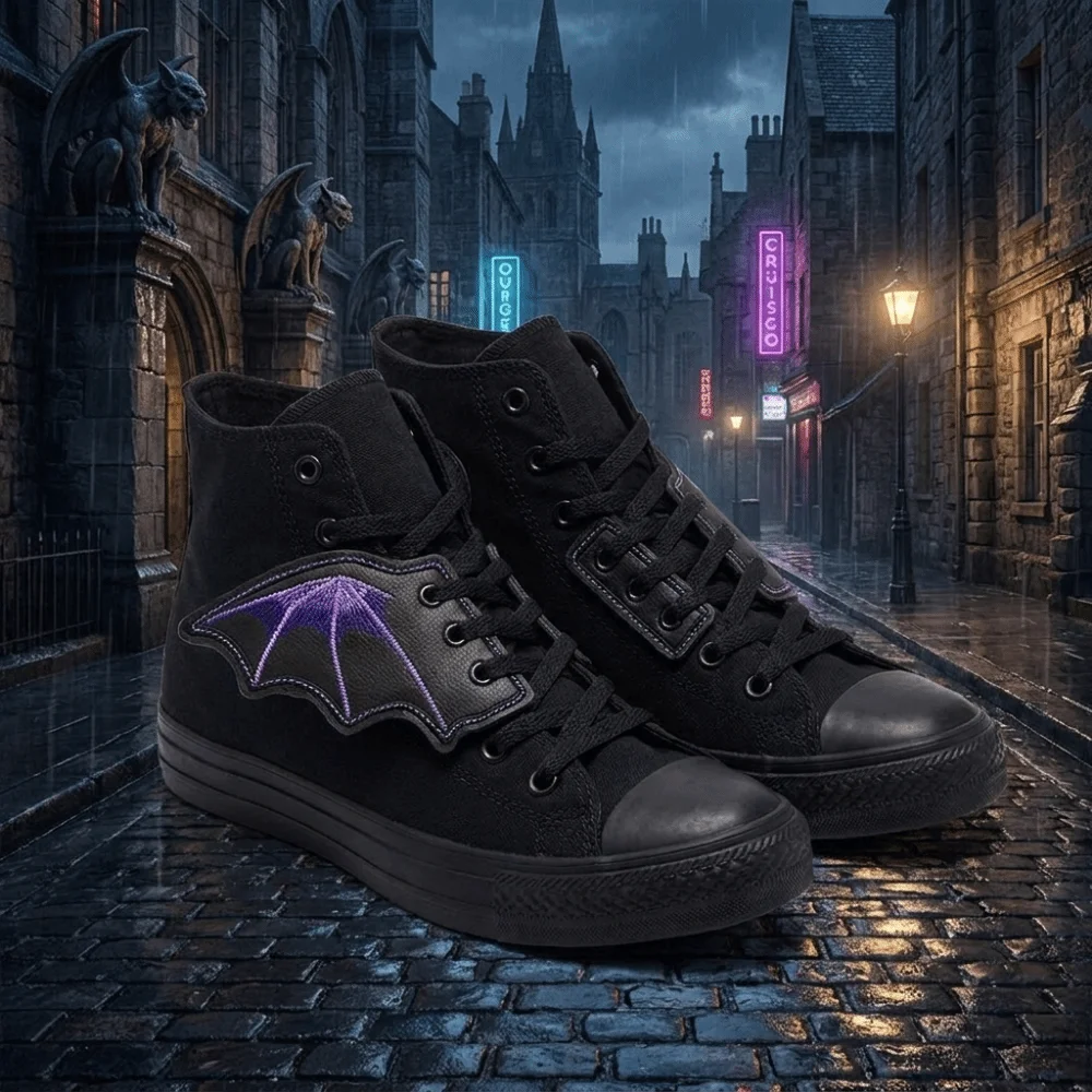 1Pair Bat Wing Shape Black Bat Wings Shoe Buckle Strap Gothic Punk Style DIY Halloween Shoe Buckle Halloween Decoration