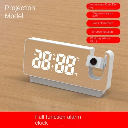 Alarm clock, wooden LED electronic digital clock, desktop, student creative wake-up, bedside living room