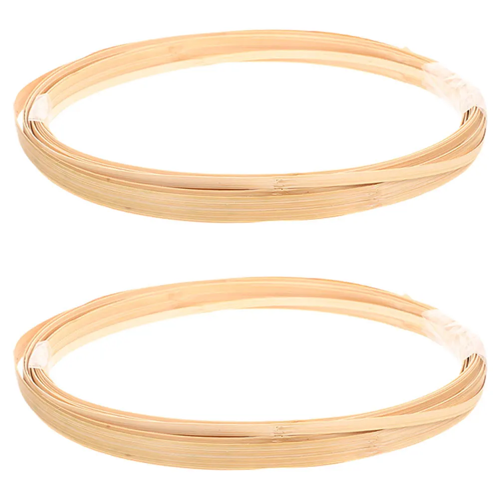 

2 Bundles Strips Decorative Materials Woven Basket Making Wide Bamboo Bamboo Weaving Material Strips Supplies Durable Reusable