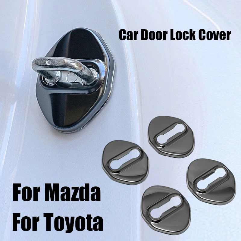 Car Door Lock Cover For Mazda 2 3 6 CX3 CX5 CX30 CX50 CX60 BT50 For Toyota Corolla RAV4 Camry Prius Reiz Venza Highlander Prado