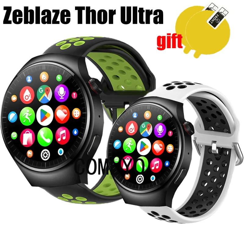 NEW Band For Zeblaze Thor Ultra Watch Strap Women men Smart Watch Silicone Breathable Sports Bracelet Screen Protector Film