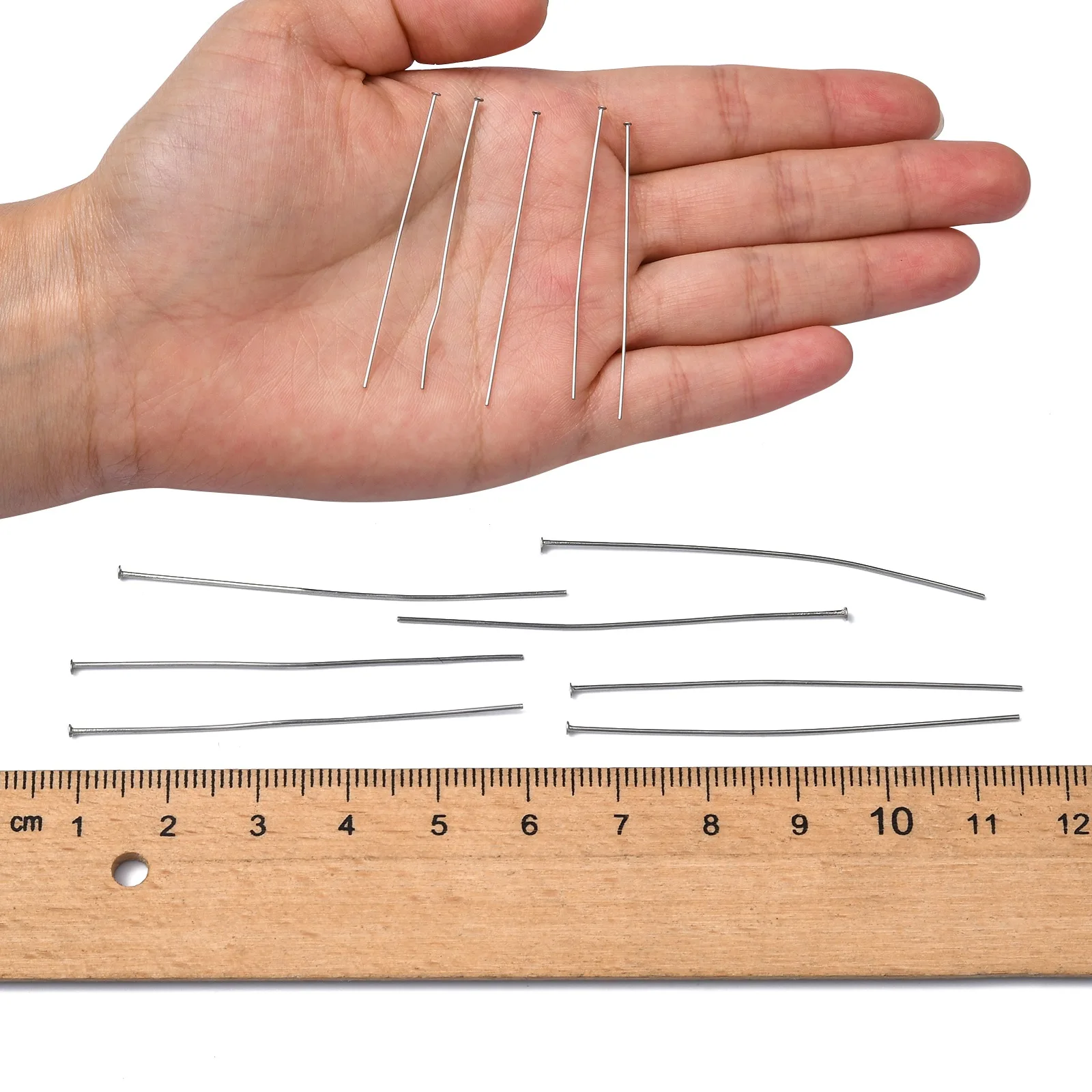 5000pcs 304 Stainless Steel Flat Head Pins Metal Needles for Jewelry Making DIY Accessories Findings 16 20 25 30 40 50mm