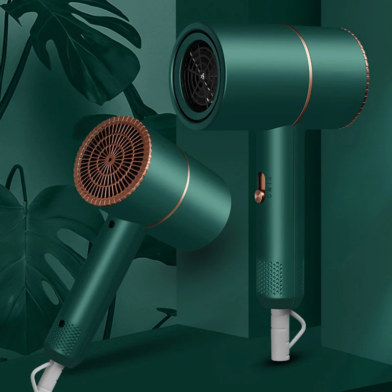 Secador de cabelo com concentrador, secador de cabelo do agregado familiar 800w para secagem rápida, secador de cuidados de cabelo claro azul mudo, ar frio e quente