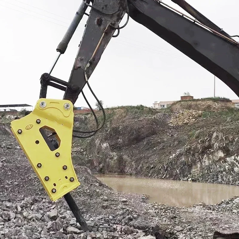 Excavator Breaker Hydraulic Mining Tunnel Excavation High-Frequency Rock Drilling Right-Angle Breaker(Customized)