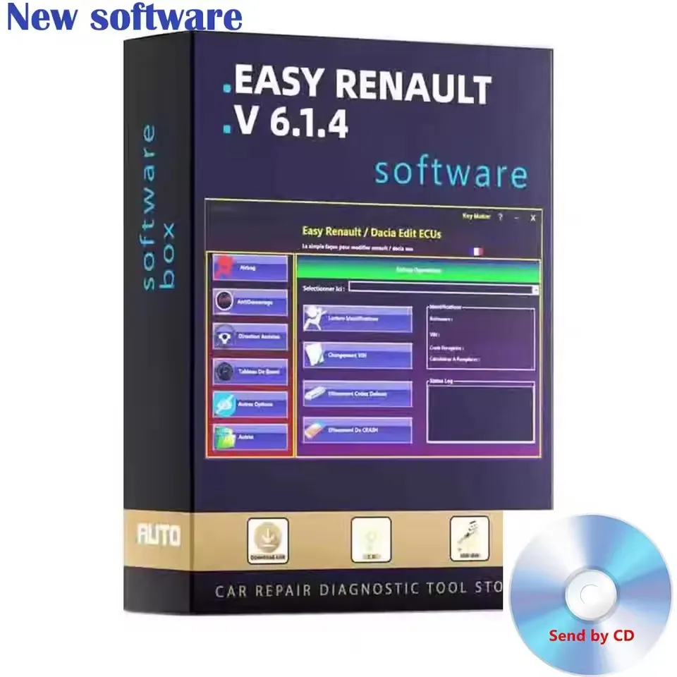 Car software Easy Renault 6.1.4 for Renault ECU Programmer Clear Crash Airbag Card Keys UCH Cleaner WORK with OBDLink Renolink