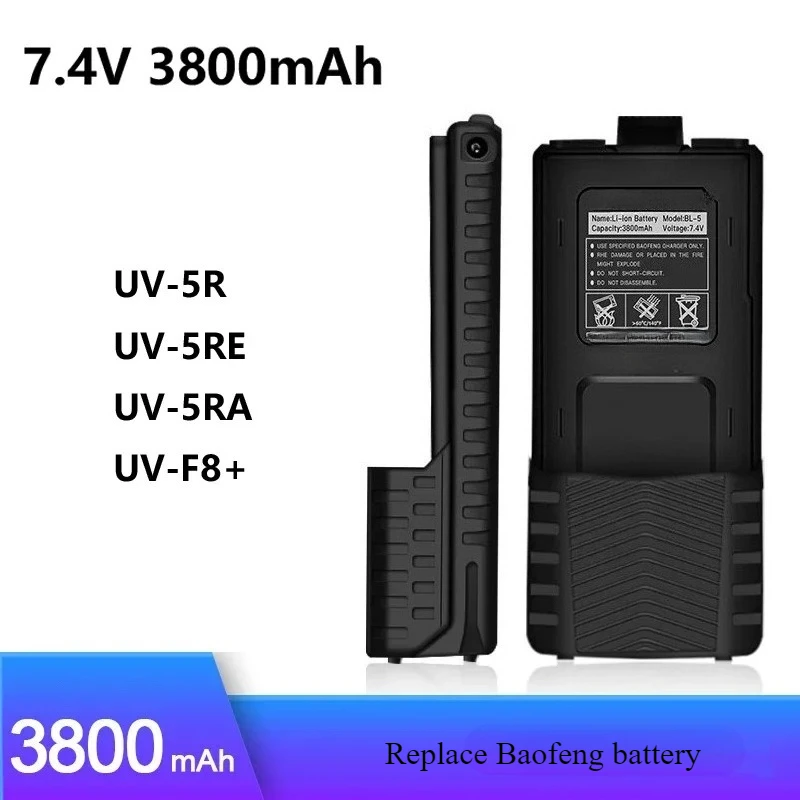 UV-5R Plus 7.4V 3800mAh Rechargeable Battery  Compatible with BaoFeng UV5RA Radio Accessories UV5RE Walkie Talkie Batteria