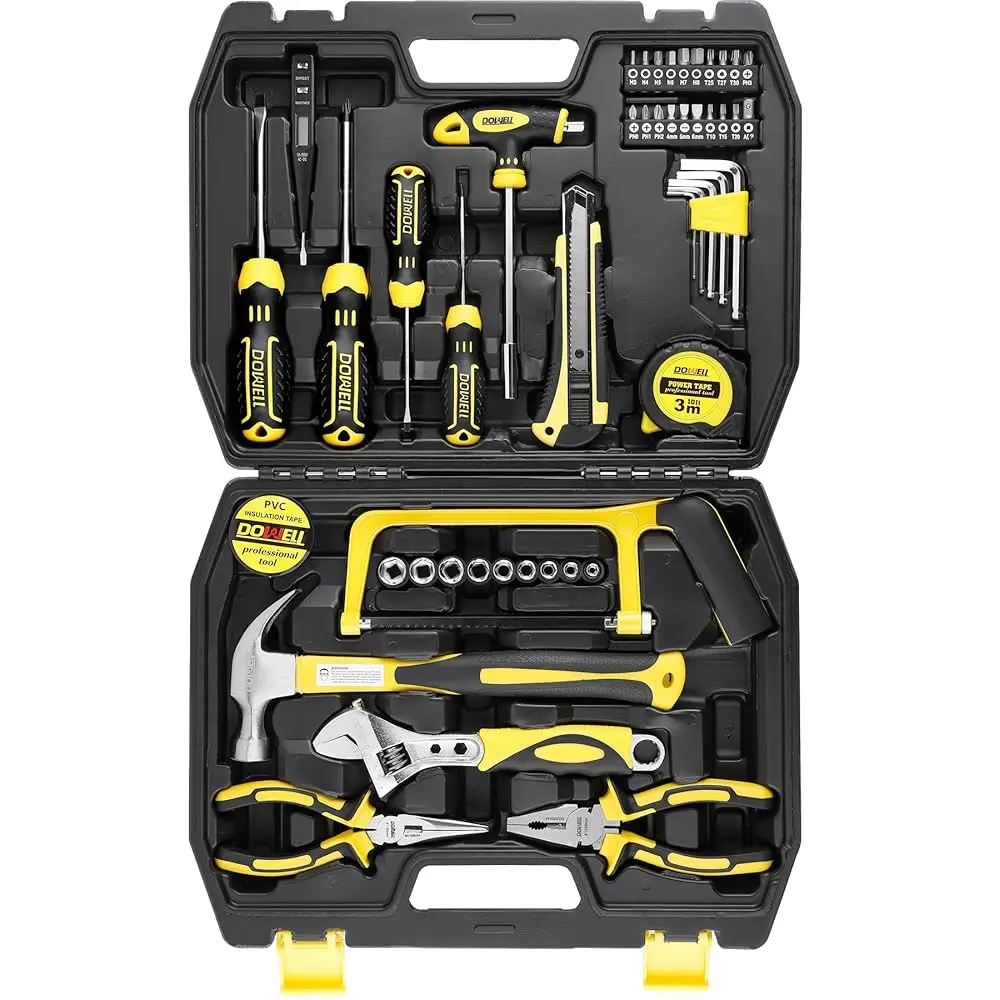 

Tool Set 49-Piece Home Repair Hand Tool Kit With Plastic Tool Box Storage Case