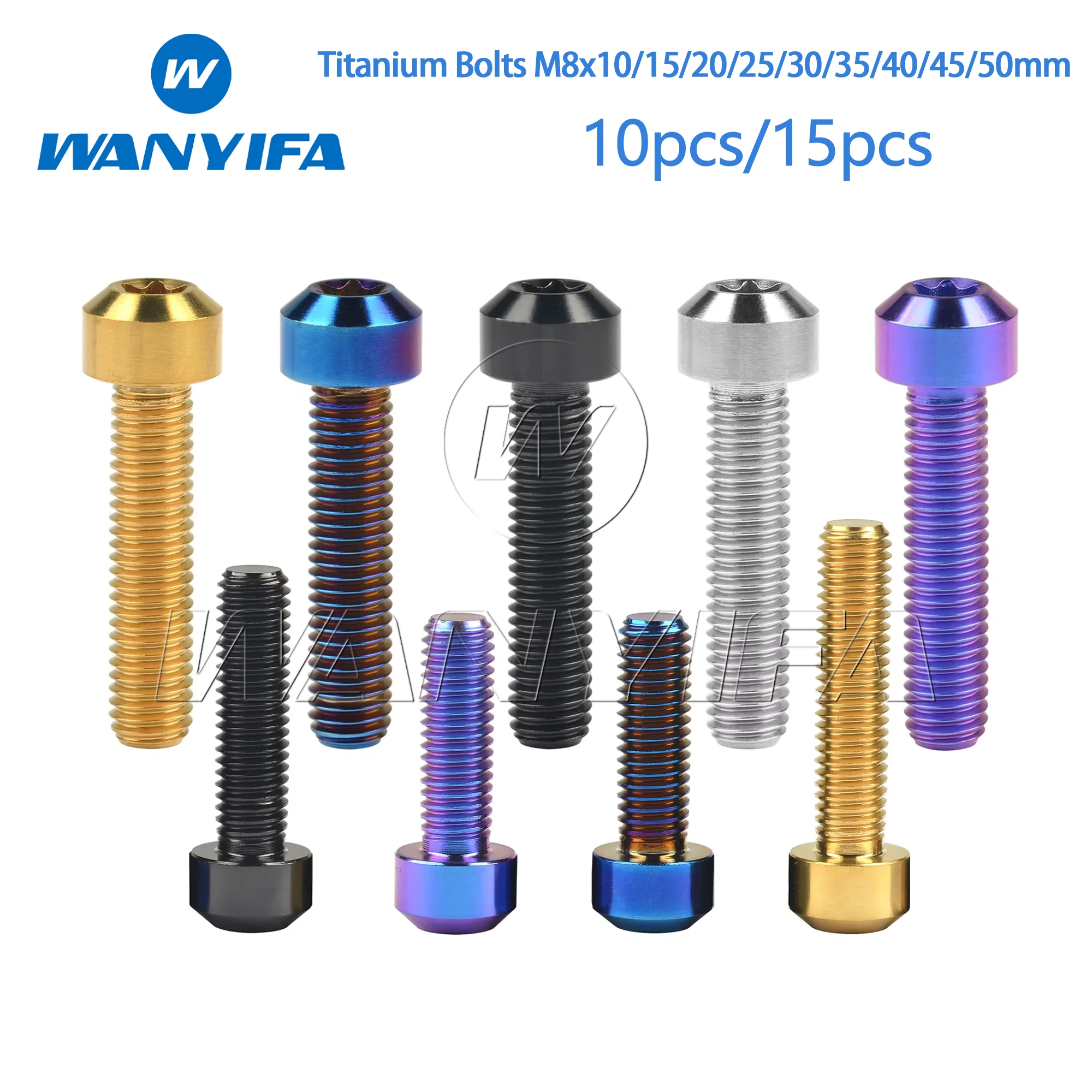 

Wanyifa Titanium Bolt M8x10/15/20/25/30/35/40/45/50mm T40 Torx Head Screws for Motorcycle Car Refit 10/15pcs