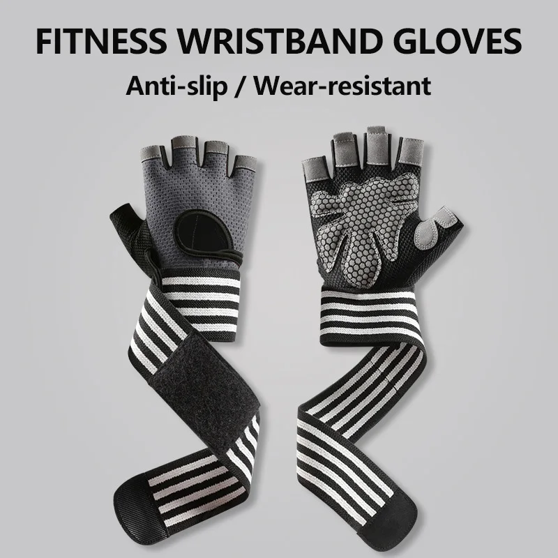 

Sports Wristband Gloves Fitness Half Finger Gloves Outdoor Cycling Gloves Anti Slip & Wear-Resistant & Breathable