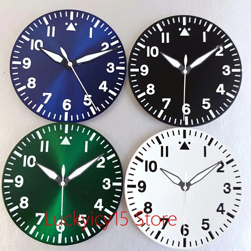 Nologo 29mm/33.5mm/38mm Pilot Watch Dial Face no date Lume marks for NH35 NH36 ETA 2824 Miyota 8215 821a movement Watch Parts