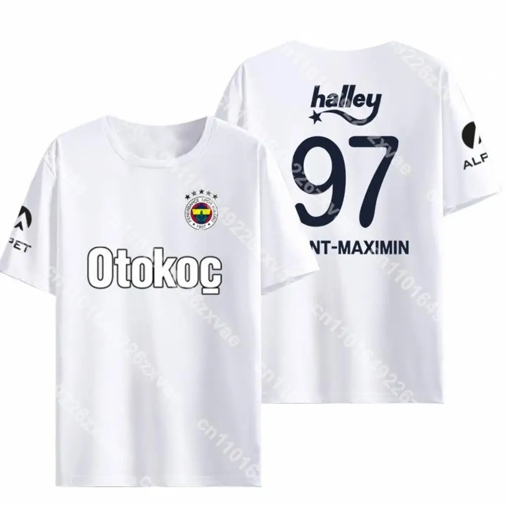 

New Fenerbahce Fan Football Jersey Fashion Street Breathable Quick-Drying Training Shirt White T-Shirt Children Size Adult Size