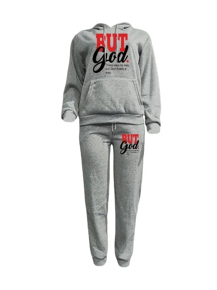 LW Plus Size 2pcs set Letter Print Tracksuit Set Autumn Women\'s Fleece Tracksuit 2 Pieces Set Female Winter Warm Sweatshirt Suit