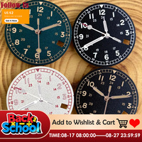 for NH35 NH36 NH38 NH70 NH72 Automatic Movement 29mm Pilot Style Watch Dial Face 3.8 Date Texture Dials Luminous Lollipop Hands