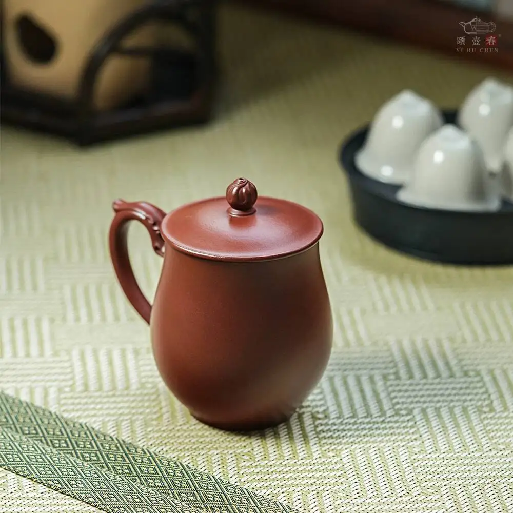 Yihu Chun High-End Yixing Purple Clay Famous Artist Tang Xuanwu's Handmade Tea Cup, Original Mineral Base Clear Dragon Bead Cup
