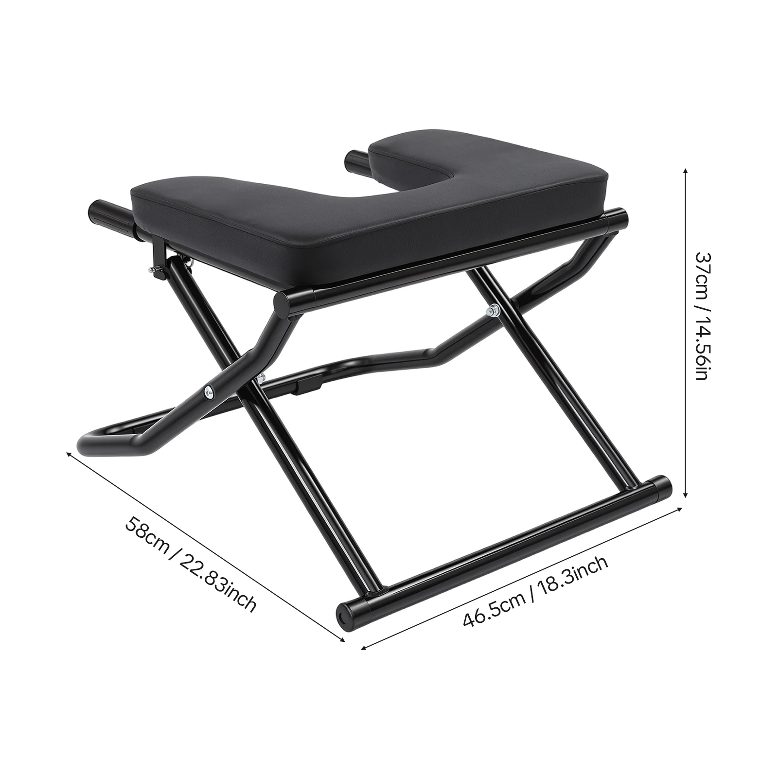 Red / Black Inversion Chair, Inversion Table, Flip Training Equipment, Steel Yoga Headstand Bench, PU Cushion Thick Foam, Anti-Slip Feet, Double Lock Pin, Stretching Strength Training, Durable Anti-Corrosion, for Home Gym Workout