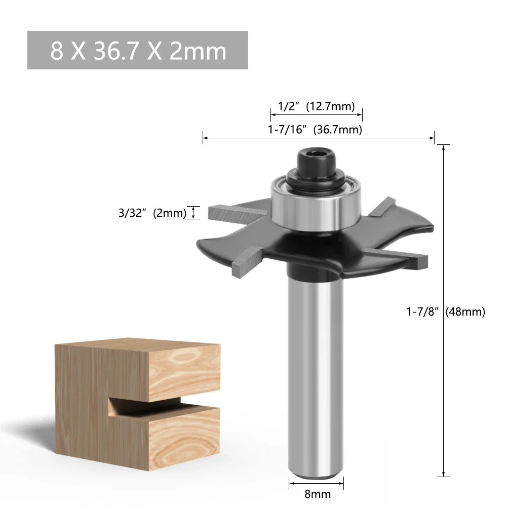 T Slot Router Bit designed with an 8mm Shank and Innovative Ball Bearing Technology to Enhance Cutting Accuracy