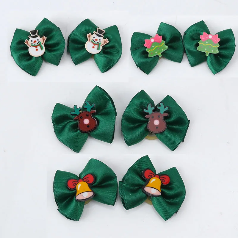 Christmas Pet Bows Dog Hair Accessories Holiday Party Dogs Bows Hair Dog Grooming Bows For Small Dog Pet Supplies