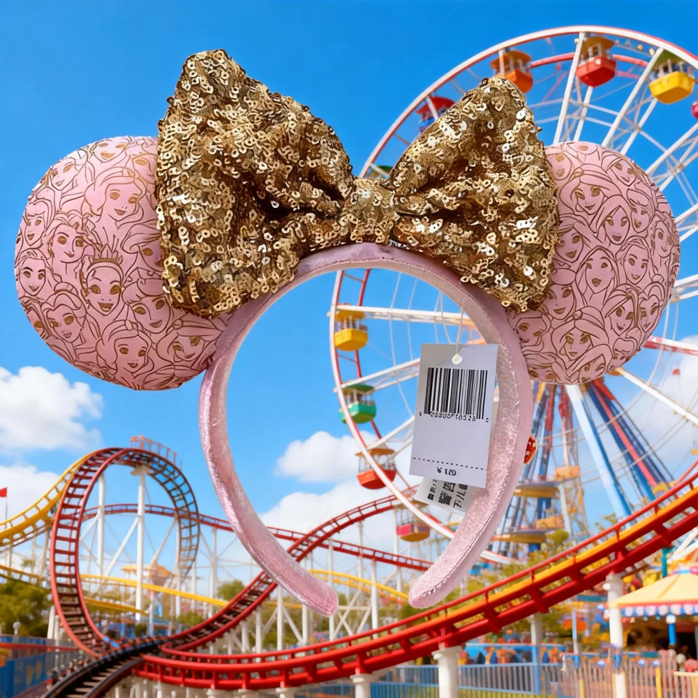 

Повязки на голову с ушками Микки Мауса, золотой бант, розовые повязки для волос, аксессуары для волос, украшения для вечеринок, Рождества, Хэллоуина, костюмы для косплея, декор для принцесс