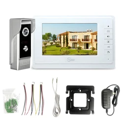 AnjieloSmart-sistema de intercomunicación para el hogar, videoportero con cable a Color, Monitor interior, 700TVL, cámara exterior, visión nocturna IR, 7 ''tft