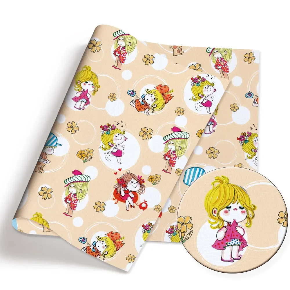 الكرتون النسيج الساخن DIY140 * 50 سنتيمتر اليدوية الخياطة خليط اللحف فستان طفل ورقة المنزل قماش مطبوع النسيج الخياطة الاطفال فابري