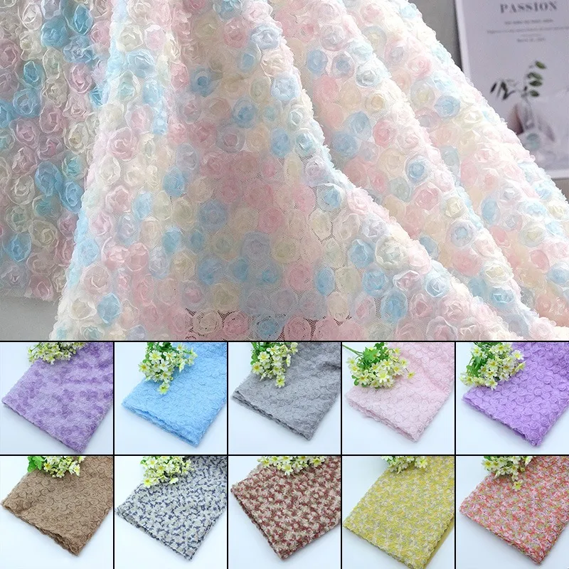 

Зашифрованная семицветная вышитая шелковая ткань из жоржета, ажурная роза, пион, цветок, свадебное платье, сетчатый материал для вышивки