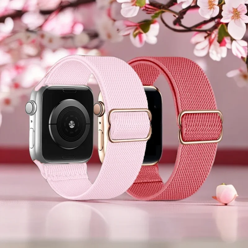 Cinturino elastico 2 pezzi per cinturini Apple watch 40mm 44mm donna uomo braccialetti in Nylon per Iwatch Ultra Series 987654 SE