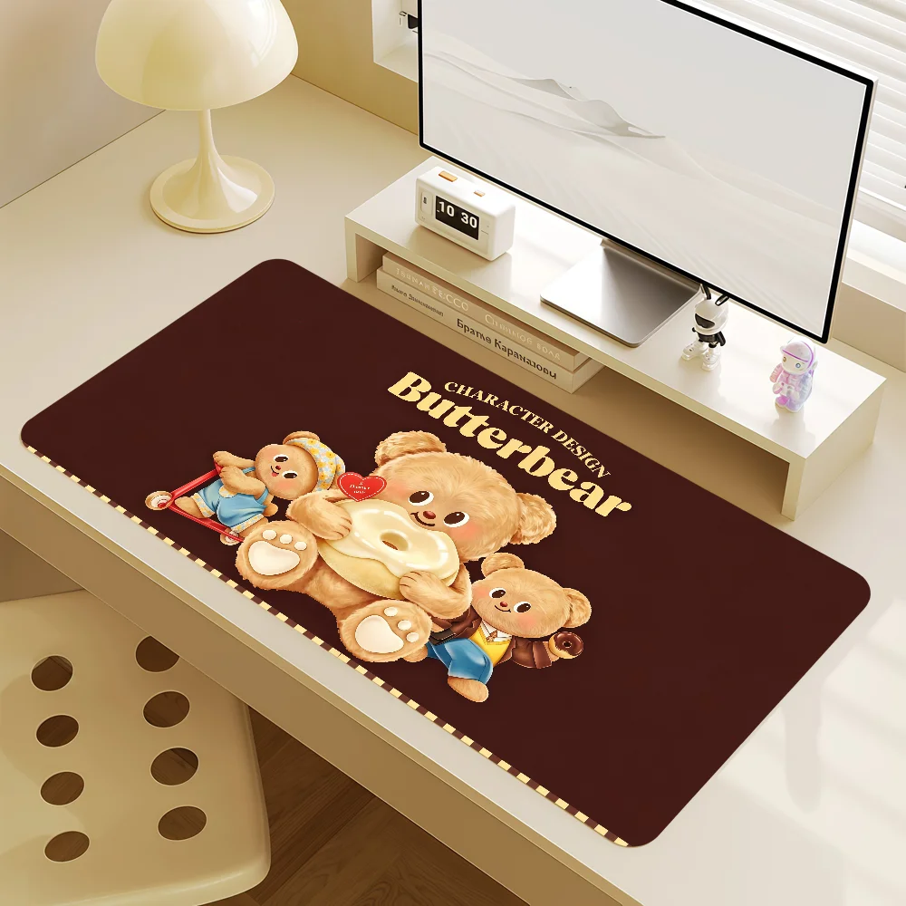 Mouse Cute Pad MousePad Non-slip B-Butter Lockedge Cartoon Bear Office Student Gaming Thickened Large Writing Pad Cushion