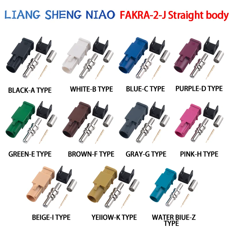 FAKRA-2 Extended Long Body Male FAKRA-2-J Automotive Connector ABCDEFGHIKZ Type