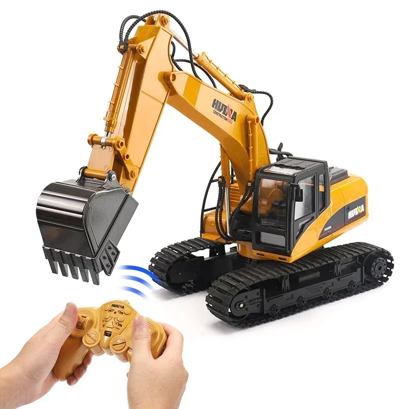 1:14 HUINA 550 RC Excavator 17CH  crawler  Engineering vehicle RC Car 2.4G Radio Controlled Truck Electric Children toy boys