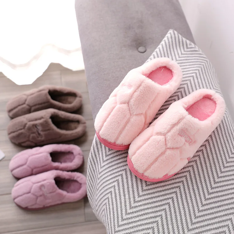 Winter Women Men Indoor Slippers Thick Sole House Warm Couples Home Non-Slip Soft Comfortable Men's Cotton Slippers Size shoes