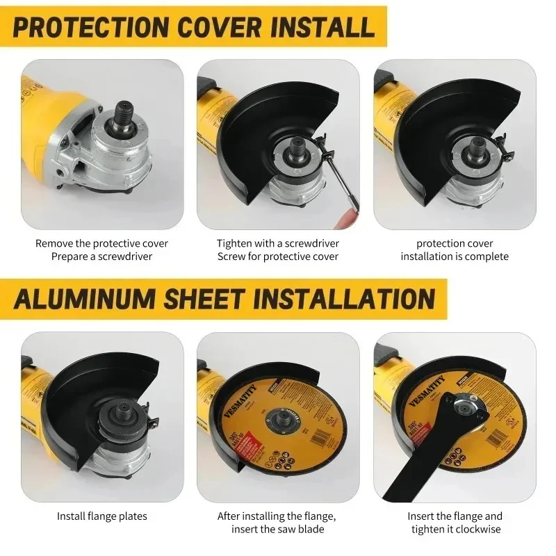 Vesmatity DCG406 125mm Brushless Angle Grinder 9000RPM Cordless Cutting Polishing Tool for 18V 20V Battery Pro