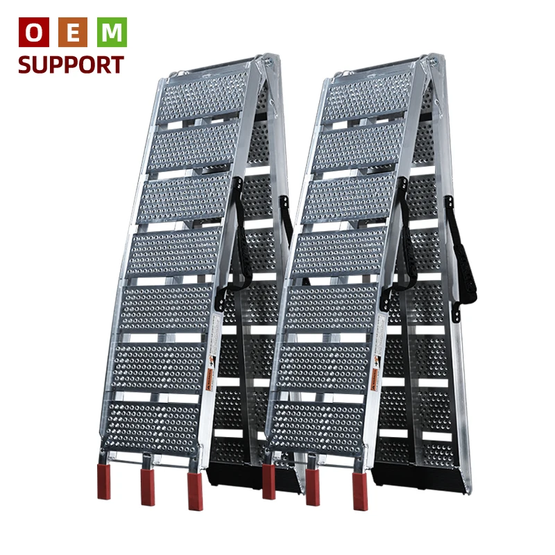 KARLION Aluminum Motorcycle Ramps Tire-Friendly Holes Anti-Slip Surface Light Duty (500kg) Universal Compatibility Motorcycle