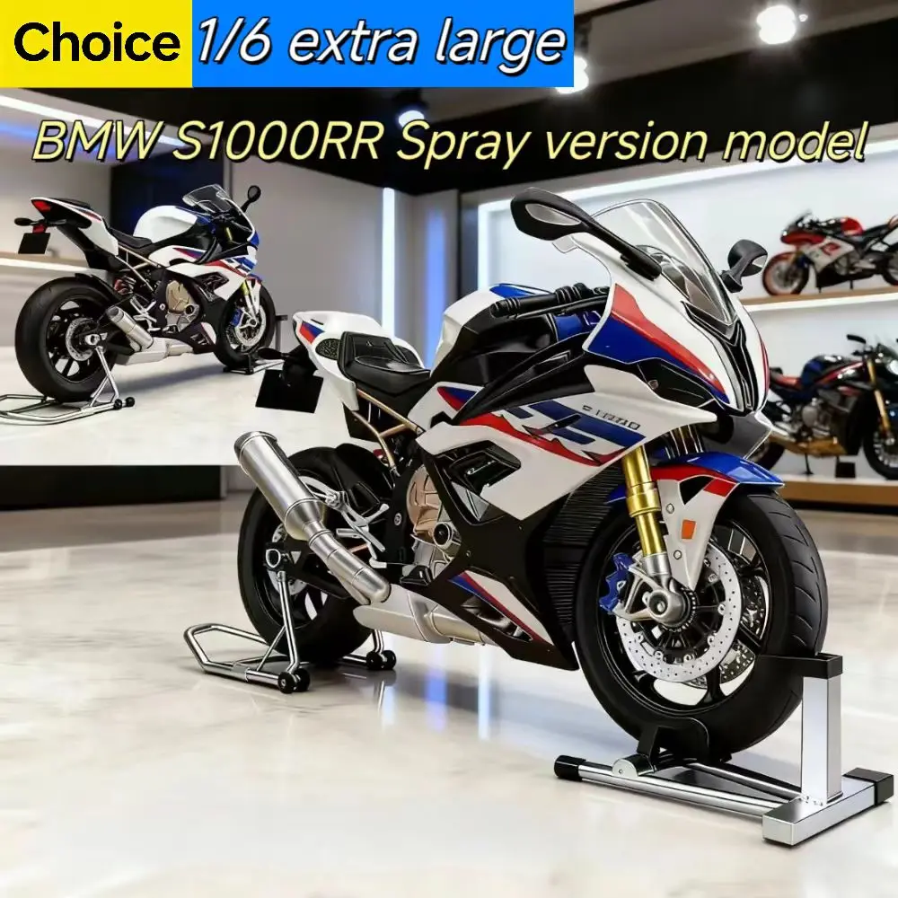 Modello extra-large in scala 1:6 replica di una motocicletta BMW S1000RR con effetto spray di avvio dell'accensione realistico Motore da ragazzo